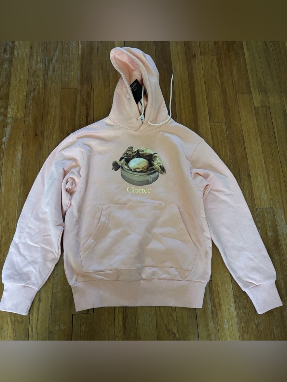 Clottee by Clot Lotus Rice Hoodie Tea House Dim Sum Pink Hoodie Size Small